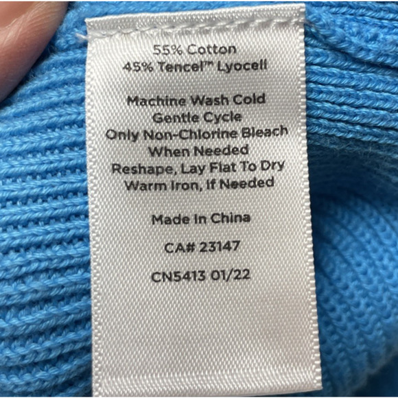 Talbots Girlfriend Dip Dye Ombre Cardigan Sweater Womens L Blue V-Neck Button Up - Picture 4 of 6